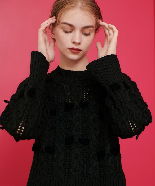 【24AW】美品LOULOU WILLOUGHBY✨ベロアリボンプルオーバー LOULOU WILLOUGHBY（ルルウィルビー）の「【LOULOU WILLOUGHBY】ベロア