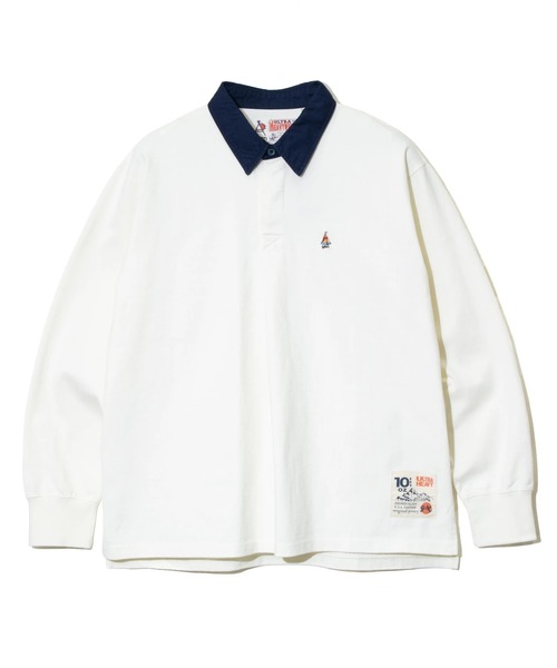 go slow caravan(ゴースローキャラバン)の「超ヘビーUSA/C タックラガーシャツ(ポロシャツ・メンズ・ネイビー/ホワイト・MEDIUM/LARGE/X-LARGE)」の1枚目の写真