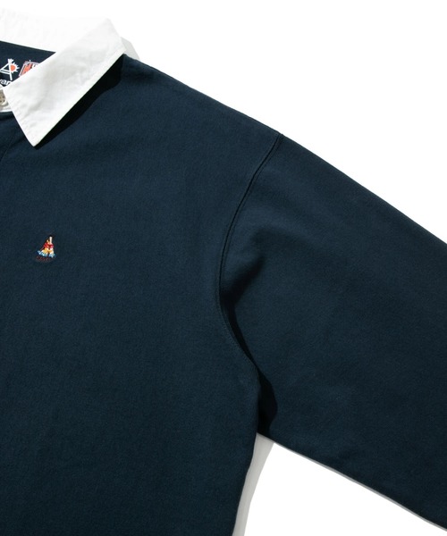 go slow caravan(ゴースローキャラバン)の「超ヘビーUSA/C タックラガーシャツ(ポロシャツ・メンズ・ネイビー/ホワイト・MEDIUM/LARGE/X-LARGE)」の3枚目の写真