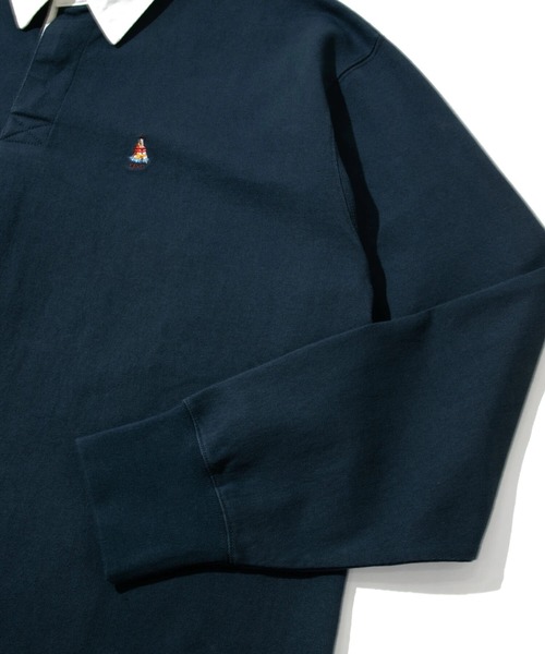 go slow caravan(ゴースローキャラバン)の「超ヘビーUSA/C タックラガーシャツ(ポロシャツ・メンズ・ネイビー/ホワイト・MEDIUM/LARGE/X-LARGE)」の4枚目の写真