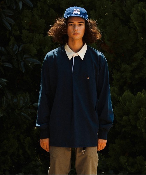 go slow caravan(ゴースローキャラバン)の「超ヘビーUSA/C タックラガーシャツ(ポロシャツ・メンズ・ネイビー/ホワイト・MEDIUM/LARGE/X-LARGE)」の9枚目の写真