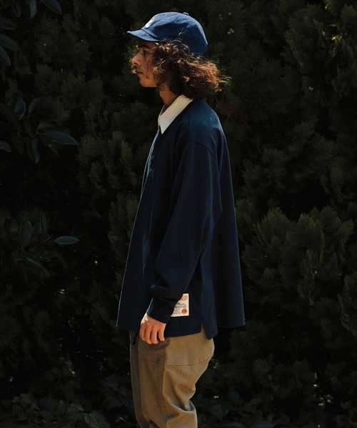 go slow caravan(ゴースローキャラバン)の「超ヘビーUSA/C タックラガーシャツ(ポロシャツ・メンズ・ネイビー/ホワイト・MEDIUM/LARGE/X-LARGE)」の10枚目の写真