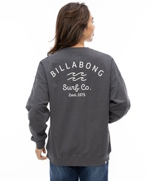 BILLABONG レディース SOFT CLEAN ARCH LOGO トレーナー 【2024年秋冬モデル】/ビラボンロゴバックプリントクルーネックトレーナー