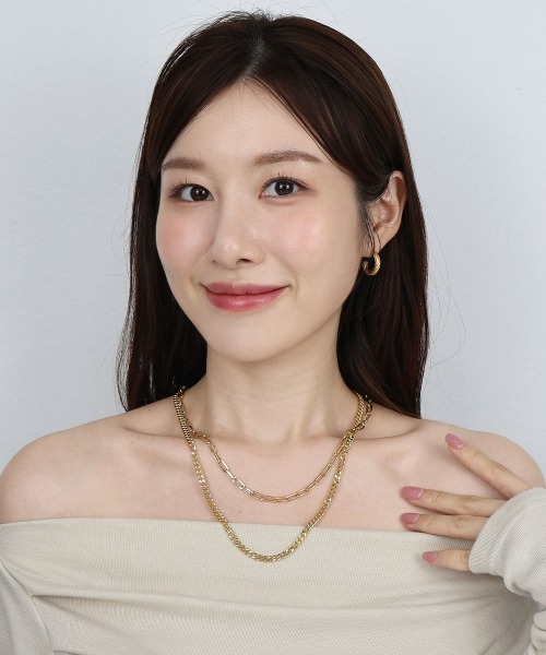 CEMONEMO（セモネモ）の「オーバルチェーン キヘイチェーン ネックレス ２セット（ネックレス・レディース・ゴールド/シルバー・FREE）」の3枚目の写真