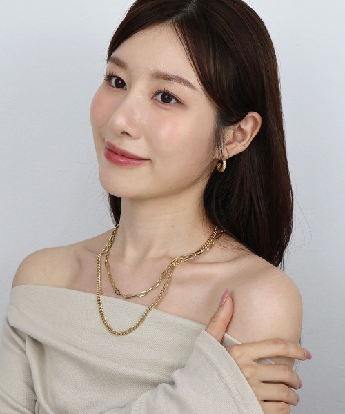 Monet チェーンデザイン ネックレスとイヤリングセット チェーンネックレス 2本セット - SOÉJU online store｜上質な