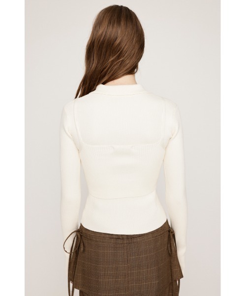 新品☆SLY スライ トップス ニット 2点セット レディース SLY（スライ）の「BIG COLLAR ZIP UP 2P TOPS ビッグカラー