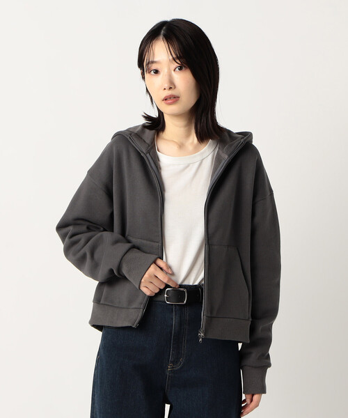 COMME CA ISM(コムサイズム)の「裏起毛 ダブルジップ パーカー(パーカー・レディース・グリーン/チャコール/ベージュ/サックスブルー・MEDIUM/LARGE)」の10枚目の写真