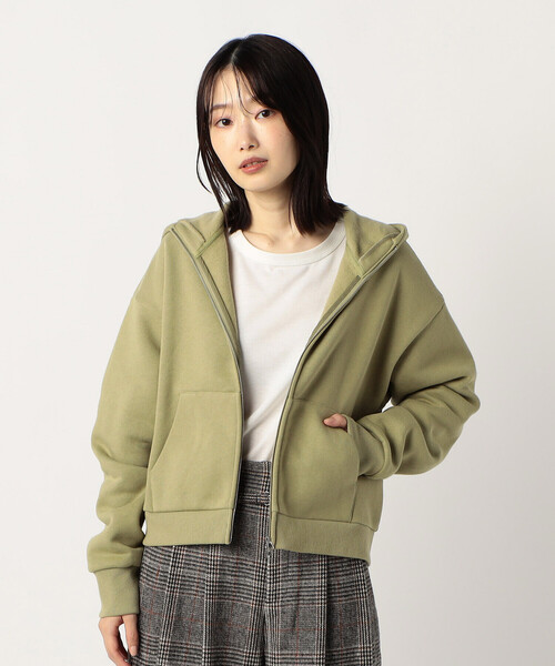 COMME CA ISM(コムサイズム)の「裏起毛 ダブルジップ パーカー(パーカー・レディース・グリーン/チャコール/ベージュ/サックスブルー・MEDIUM/LARGE)」の13枚目の写真