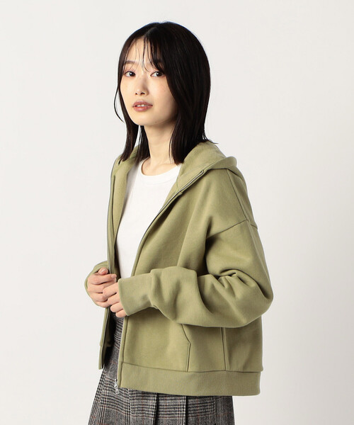 COMME CA ISM(コムサイズム)の「裏起毛 ダブルジップ パーカー(パーカー・レディース・グリーン/チャコール/ベージュ/サックスブルー・MEDIUM/LARGE)」の14枚目の写真