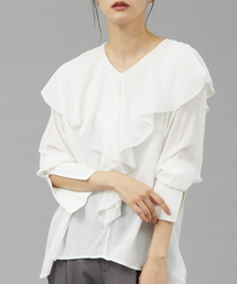 qualite scape | ラッフルカラーブラウス(シャツ/ブラウス)