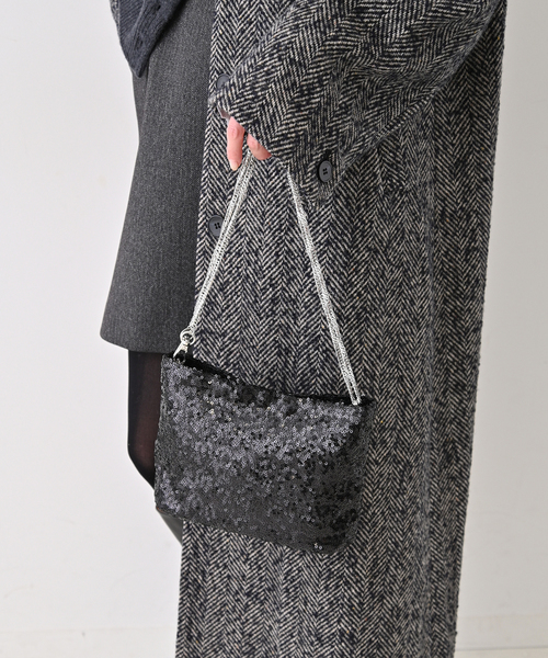 SLOBE IENA（スローブイエナ）の「SLOBE スパンコールバッグ（ショルダーバッグ・レディース・シルバー/ブラック・FREE）」の6枚目の写真