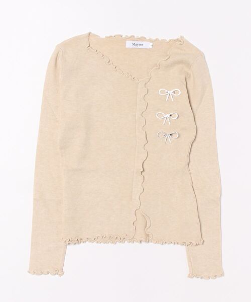 Mayree(メイリー)の「【Mayree】アシンメトリー メロウ リボン トップス(ニット/セーター・レディース・ブラック/アイボリー・SMALL/MEDIUM/LARGE)」の9枚目の写真