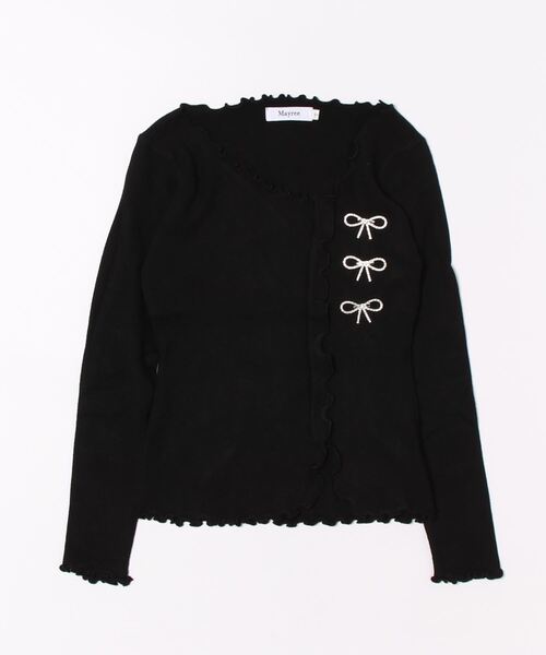 Mayree(メイリー)の「【Mayree】アシンメトリー メロウ リボン トップス(ニット/セーター・レディース・ブラック/アイボリー・SMALL/MEDIUM/LARGE)」の10枚目の写真