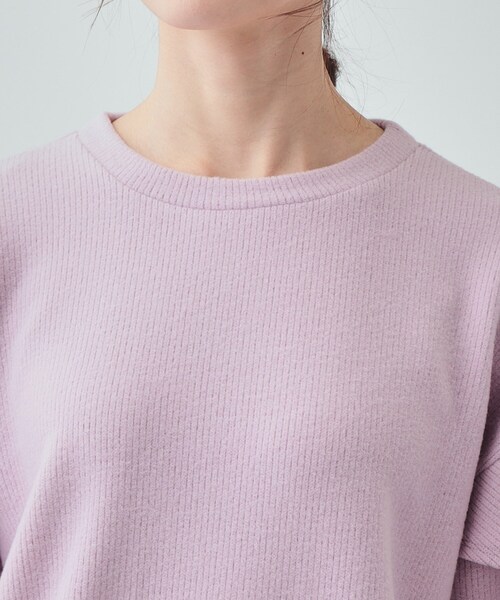 DRESKIP(ドレスキップ)の「◆【S-LL】一枚で決まる ふんわり微起毛 フリル袖トップス(Tシャツ/カットソー・レディース・アイボリー/チャコールグレー/パープル・01/02/03/04)」の19枚目の写真