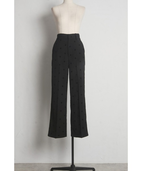 &. NOSTALGIA(アンドドットノスタルジア)の「【ZOZO限定】フロッキードットワイドパンツ(その他パンツ・レディース・チャコールグレー/ブラック・M)」の11枚目の写真