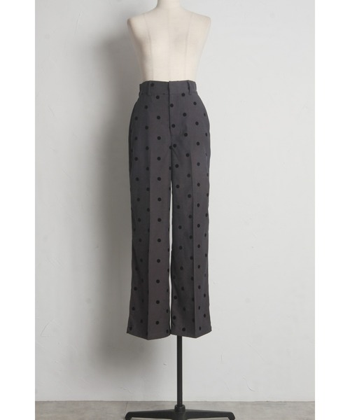 &. NOSTALGIA(アンドドットノスタルジア)の「【ZOZO限定】フロッキードットワイドパンツ(その他パンツ・レディース・チャコールグレー/ブラック・M)」の12枚目の写真