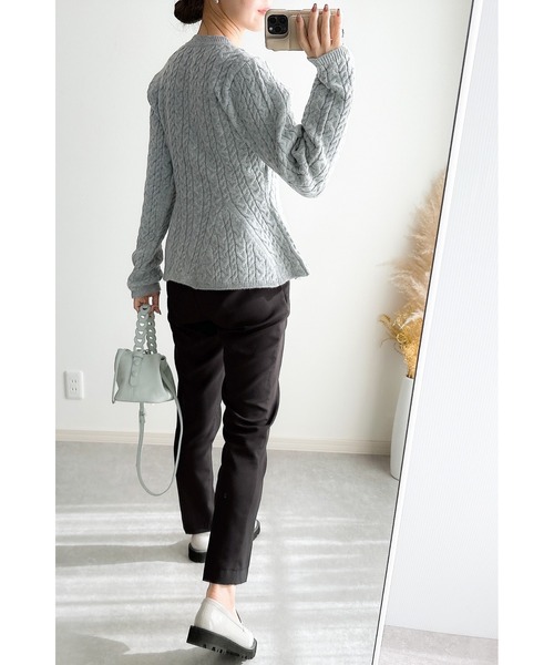 &. NOSTALGIA(アンドドットノスタルジア)の「【ZOZO限定】フロッキードットワイドパンツ(その他パンツ・レディース・チャコールグレー/ブラック・M)」の9枚目の写真