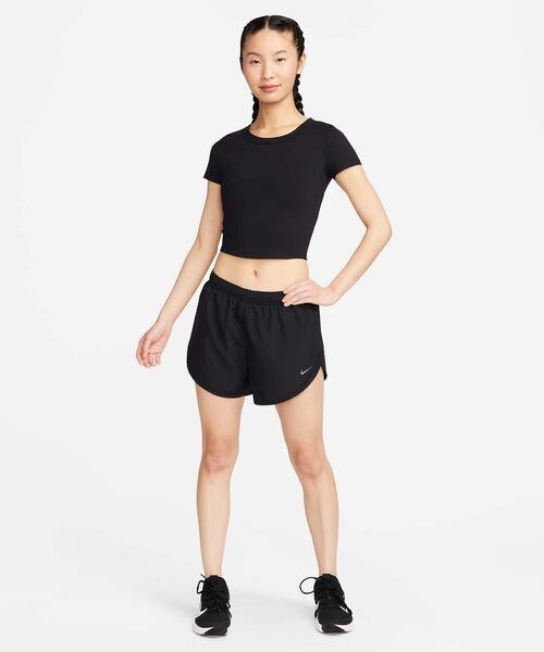 NIKE ショートスリーブクロップドトップ BLK (XL) ナイキ ワン フィッテド ウィメンズ Dri-FIT ショートスリーブ