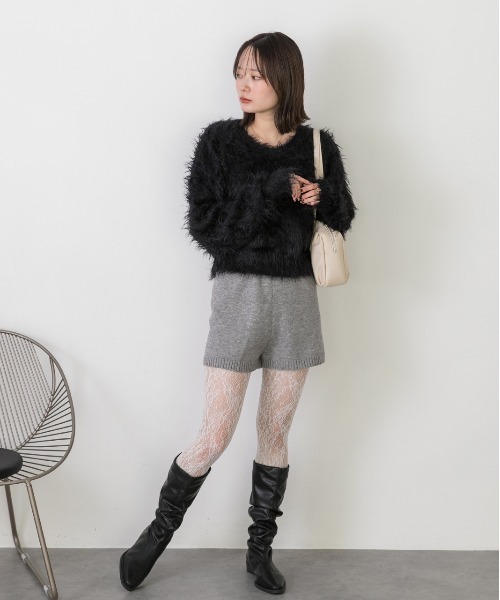 ad thie（アドティエ）の「ニットショートパンツ（その他パンツ・レディース・グレー/ブラック・FREE）」の11枚目の写真