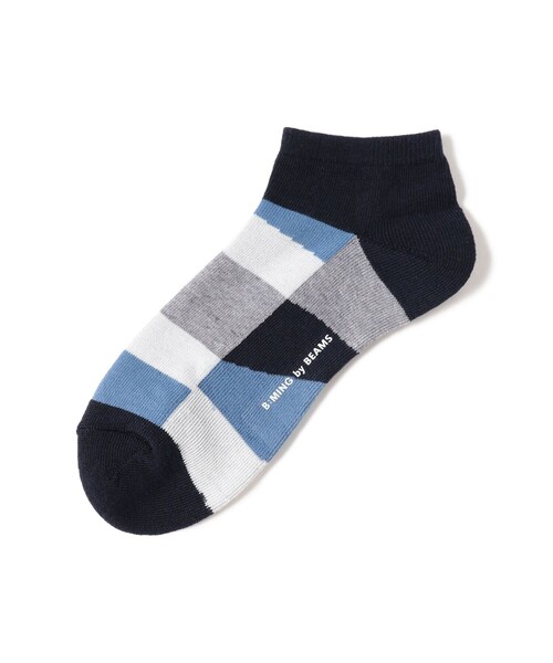 B:MING by BEAMS（ビーミングバイビームス）の「パネル柄 アンクル ソックス（ソックス/靴下・メンズ・ホワイト/ネイビー/グリーン系その他・ONE SIZE）」の3枚目の写真