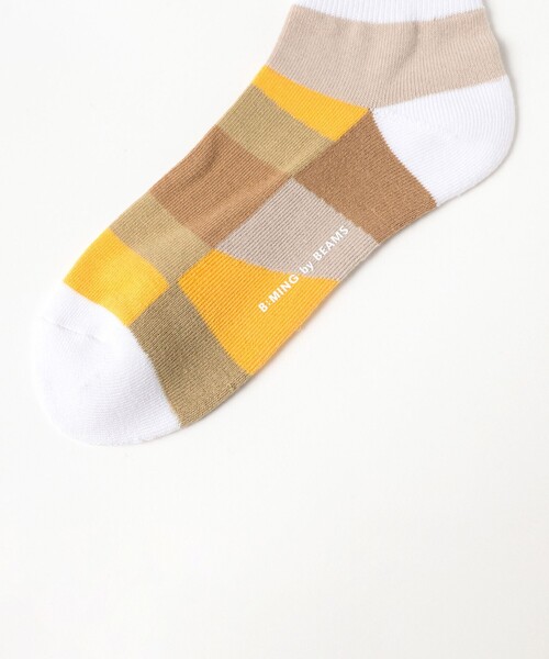 B:MING by BEAMS（ビーミングバイビームス）の「パネル柄 アンクル ソックス（ソックス/靴下・メンズ・ホワイト/ネイビー/グリーン系その他・ONE SIZE）」の5枚目の写真