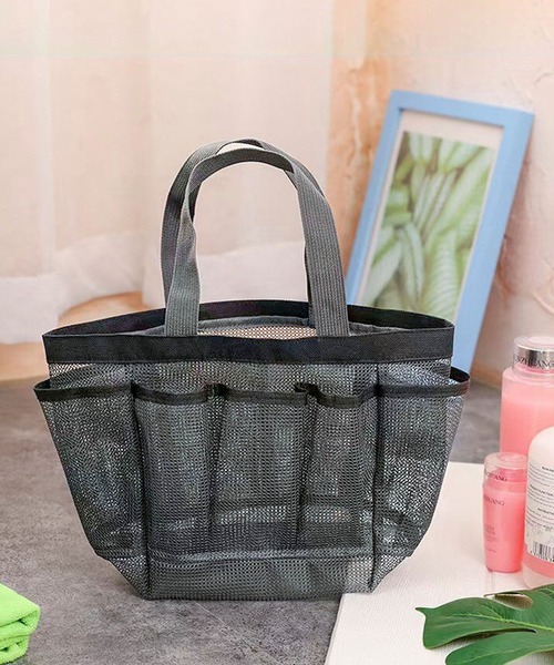 CALIFORNIA OUTFITTERS（カリフォルニア アウトフィッターズ）の「3-11E27 ポケット付 大容量 メッシュ スパバッグ（トートバッグ・レディース・グレー/ブラック・ONESIZE）」の2枚目の写真