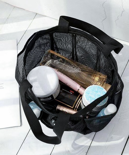 CALIFORNIA OUTFITTERS（カリフォルニア アウトフィッターズ）の「3-11E27 ポケット付 大容量 メッシュ スパバッグ（トートバッグ・レディース・グレー/ブラック・ONESIZE）」の5枚目の写真