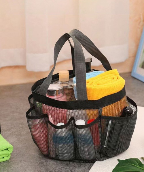 CALIFORNIA OUTFITTERS（カリフォルニア アウトフィッターズ）の「3-11E27 ポケット付 大容量 メッシュ スパバッグ（トートバッグ・レディース・グレー/ブラック・ONESIZE）」の4枚目の写真