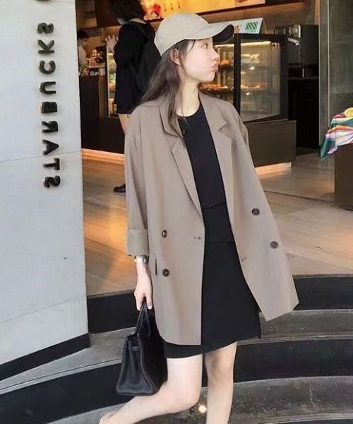 paravion（パラビオン）の「ダブルテーラードジャケット（テーラードジャケット・レディース・ブラウン/ブラック・SMALL/MEDIUM）」の2枚目の写真