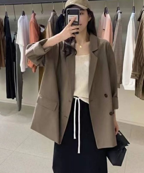 paravion（パラビオン）の「ダブルテーラードジャケット（テーラードジャケット・レディース・ブラウン/ブラック・SMALL/MEDIUM）」の7枚目の写真