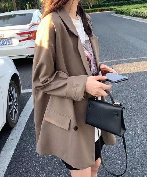 paravion（パラビオン）の「ダブルテーラードジャケット（テーラードジャケット・レディース・ブラウン/ブラック・SMALL/MEDIUM）」の4枚目の写真