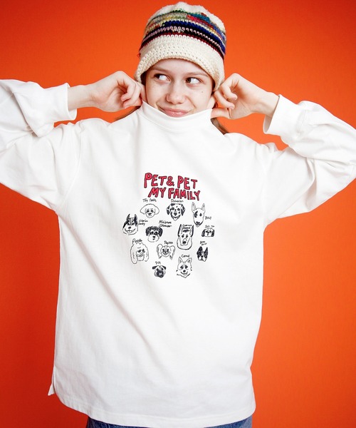 HUMAROUS(ヒューマラス)の「HUMAROUS rakugaki dog Tee(Tシャツ/カットソー・レディース・ブラック/オレンジ/ミント/オフホワイト・X-LARGE/LARGE/MEDIUM)」の2枚目の写真