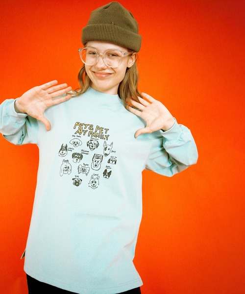 HUMAROUS(ヒューマラス)の「HUMAROUS rakugaki dog Tee(Tシャツ/カットソー・レディース・ブラック/オレンジ/ミント/オフホワイト・X-LARGE/LARGE/MEDIUM)」の1枚目の写真
