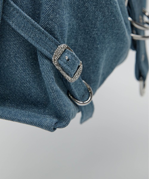 Carmelo(カーメロ)の「'Le reve' crystal denim medium bag(ショルダーバッグ・レディース・インディゴブルー/ブラック・FREE)」の14枚目の写真