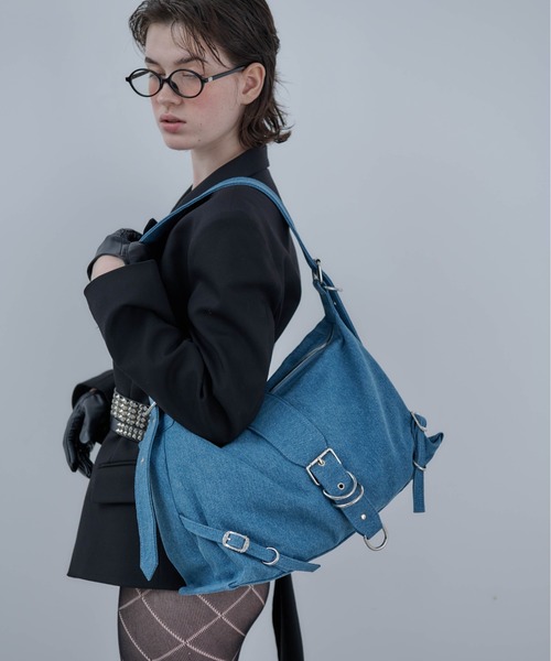 Carmelo(カーメロ)の「'Le reve' crystal denim medium bag(ショルダーバッグ・レディース・インディゴブルー/ブラック・FREE)」の19枚目の写真