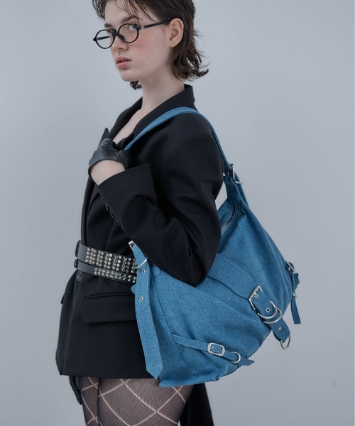 Carmelo(カーメロ)の「'Le reve' crystal denim medium bag(ショルダーバッグ・レディース・インディゴブルー/ブラック・FREE)」の20枚目の写真