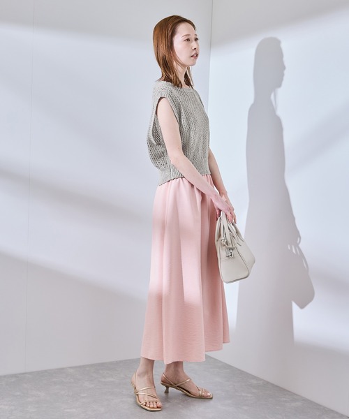 ROPE' PICNIC（ロペピクニック）の「透かし編みラメニットベスト（ベスト・レディース・キナリ/グレー/ブラック・FREE）」の16枚目の写真