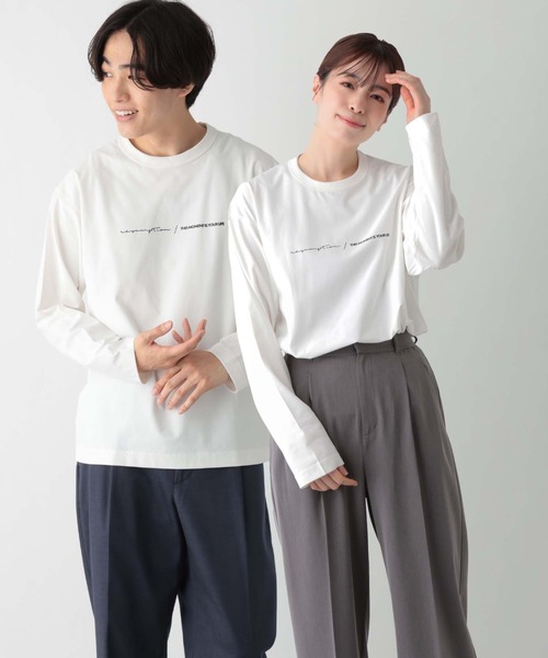 GLOBAL WORK(グローバルワーク)の「サラサラ快適DRYプリントT/長袖/147300(Tシャツ/カットソー・メンズ・ホワイト/ホワイト系その他6/ホワイト系その他7/ブラック・X-LARGE/SMALL/MEDIUM/LARGE)」の3枚目の写真