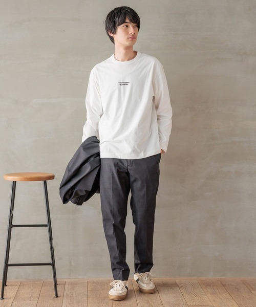 GLOBAL WORK(グローバルワーク)の「サラサラ快適DRYプリントT/長袖/147300(Tシャツ/カットソー・メンズ・ホワイト/ホワイト系その他6/ホワイト系その他7/ブラック・X-LARGE/SMALL/MEDIUM/LARGE)」の6枚目の写真