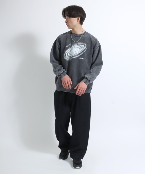 Salong hameu（サロン ハミュー）の「暗闇で光る蓄光プリント 月・宇宙裏起毛スウェットトレーナー メンズ レディース ユニセックス（スウェット・メンズ・ブラック系1/ブラック系2・M/L）」の14枚目の写真