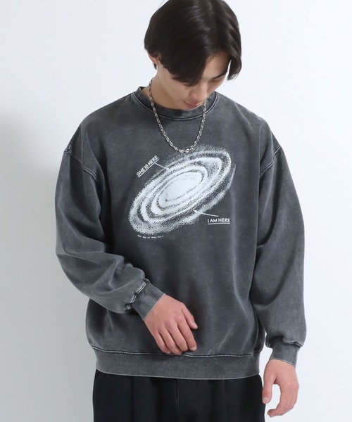 Salong hameu（サロン ハミュー）の「暗闇で光る蓄光プリント 月・宇宙裏起毛スウェットトレーナー メンズ レディース ユニセックス（スウェット・メンズ・ブラック系1/ブラック系2・M/L）」の11枚目の写真