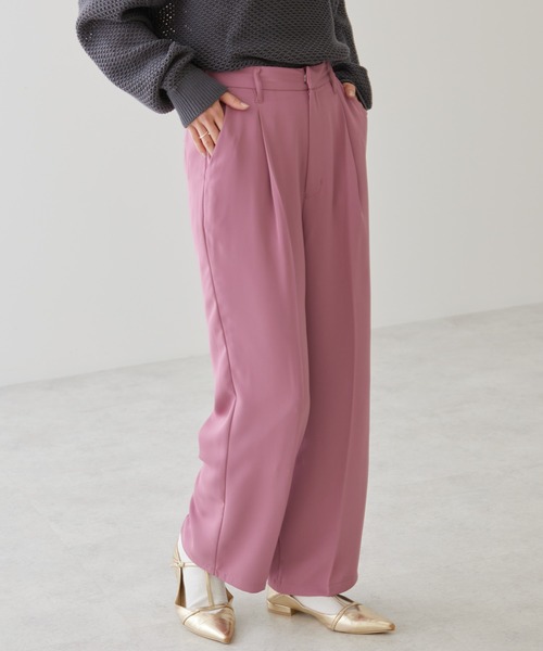 AMERICAN HOLIC(アメリカンホリック)の「ハイウエストスラックスパンツ(スラックス・レディース・ピンク/ブラック/チャコール/グレイッシュベージュ・マルチサイズ)」の4枚目の写真