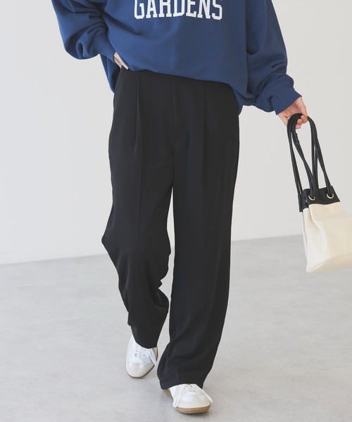 AMERICAN HOLIC(アメリカンホリック)の「ハイウエストスラックスパンツ(スラックス・レディース・ピンク/ブラック/チャコール/グレイッシュベージュ・マルチサイズ)」の2枚目の写真