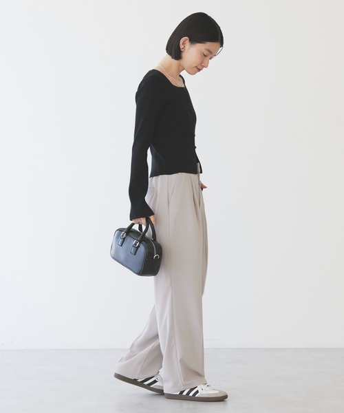 AMERICAN HOLIC(アメリカンホリック)の「ハイウエストスラックスパンツ(スラックス・レディース・ピンク/ブラック/チャコール/グレイッシュベージュ・マルチサイズ)」の13枚目の写真