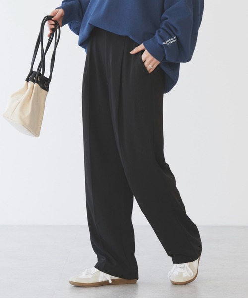 AMERICAN HOLIC(アメリカンホリック)の「ハイウエストスラックスパンツ(スラックス・レディース・ピンク/ブラック/チャコール/グレイッシュベージュ・マルチサイズ)」の8枚目の写真