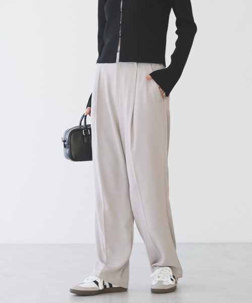 AMERICAN HOLIC(アメリカンホリック)の「ハイウエストスラックスパンツ(スラックス・レディース・ピンク/ブラック/チャコール/グレイッシュベージュ・マルチサイズ)」の16枚目の写真