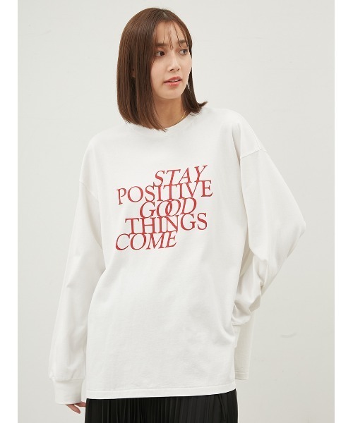 Mila Owen（ミラオーウェン）の「グラフィックロンT【手洗い可能】（Tシャツ/カットソー・レディース・レッド/ピンク/ブルー・FREE）」の3枚目の写真