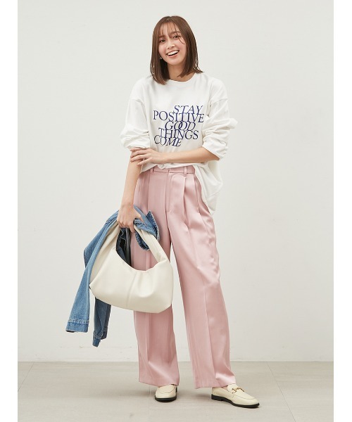 Mila Owen（ミラオーウェン）の「グラフィックロンT【手洗い可能】（Tシャツ/カットソー・レディース・レッド/ピンク/ブルー・FREE）」の6枚目の写真