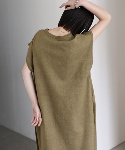 select MOCA Et（セレクトモカエト）の「【Et】Key Neck Knit Vest Dress（ワンピース・レディース・ブラック/カーキ・FREE）」の10枚目の写真