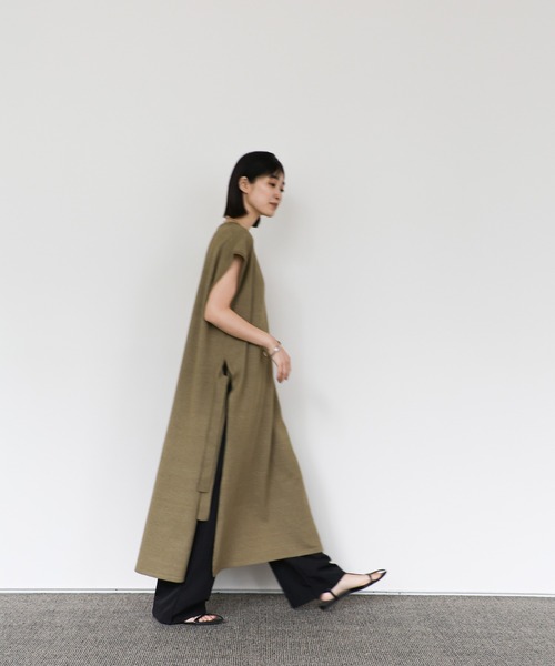 select MOCA Et（セレクトモカエト）の「【Et】Key Neck Knit Vest Dress（ワンピース・レディース・ブラック/カーキ・FREE）」の12枚目の写真
